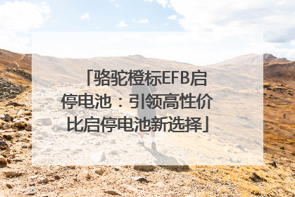 骆驼橙标EFB启停电池：引领高性价比启停电池新选择