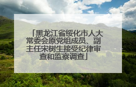 黑龙江省绥化市人大常委会原党组成员、副主任宋树生接受纪律审查和监察调查