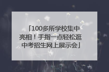 100多所学校集中亮相！手指一点轻松逛中考招生网上展示会
