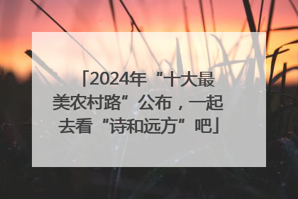 2024年“十大最美农村路”公布，一起去看“诗和远方”吧