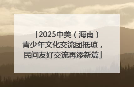 2025中美（海南）青少年文化交流团抵琼，民间友好交流再添新篇