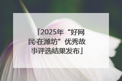 2025年“好网民·在潍坊”优秀故事评选结果发布