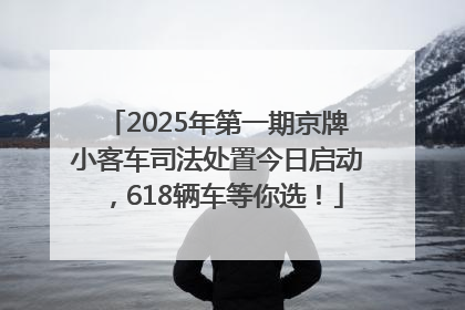 2025年第一期京牌小客车司法处置今日启动，618辆车等你选！